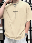 Camiseta Masculina Cruz Dupla 100% algodão Camisa premium malha 30.1