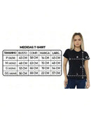 T-Shirt de Algodão Jesus com Aplicação de Pérolas