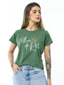 T-Shirt Feminina Cristã de Agodão Premium Filha do Rei com Pérolas