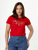 T-Shirt Feminina Cristã de Agodão Premium Filha do Rei com Pérolas