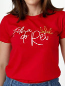 T-Shirt Feminina Cristã de Agodão Premium Filha do Rei com Pérolas