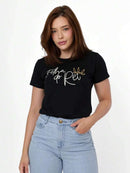 T-Shirt Feminina Cristã de Agodão Premium Filha do Rei com Pérolas