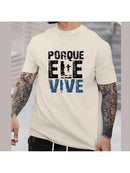 Camiseta Masculina Porque ele vive Gospel Algodão Premium Lançamento