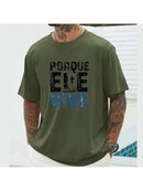 Camiseta Masculina Porque ele vive Gospel Algodão Premium Lançamento