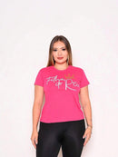T-Shirt Feminina Cristã de Agodão Premium Filha do Rei com Pérolas
