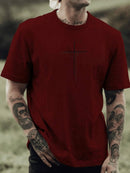 Camiseta Masculina Cruz Dupla 100% algodão Camisa premium malha 30.1