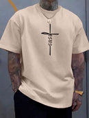 Camiseta Básica Cruz De Jesus (FRENTE) Slim T-Shirt Masculina Feminina Algodão Camisa Costura Reforçada Unissex StreetWear