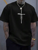 Camiseta Básica Cruz De Jesus (FRENTE) Slim T-Shirt Masculina Feminina Algodão Camisa Costura Reforçada Unissex StreetWear