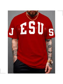 Blusa Masculina JESUS VIVE Lançamento Estampa Evangélica Cristã Minimalista Gola Redonda
