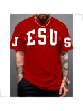 Blusa Masculina JESUS VIVE Lançamento Estampa Evangélica Cristã Minimalista Gola Redonda
