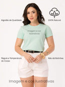 T-Shirt Feminina de Algodão Estampa Cristã Eis-me Aqui - Várias Cores