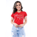 T-Shirt Feminina Cristã de Agodão Premium Filha do Rei com Pérolas